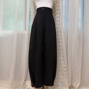 Zara Black High-Waisted Wide-Leg Balloon Pants Black